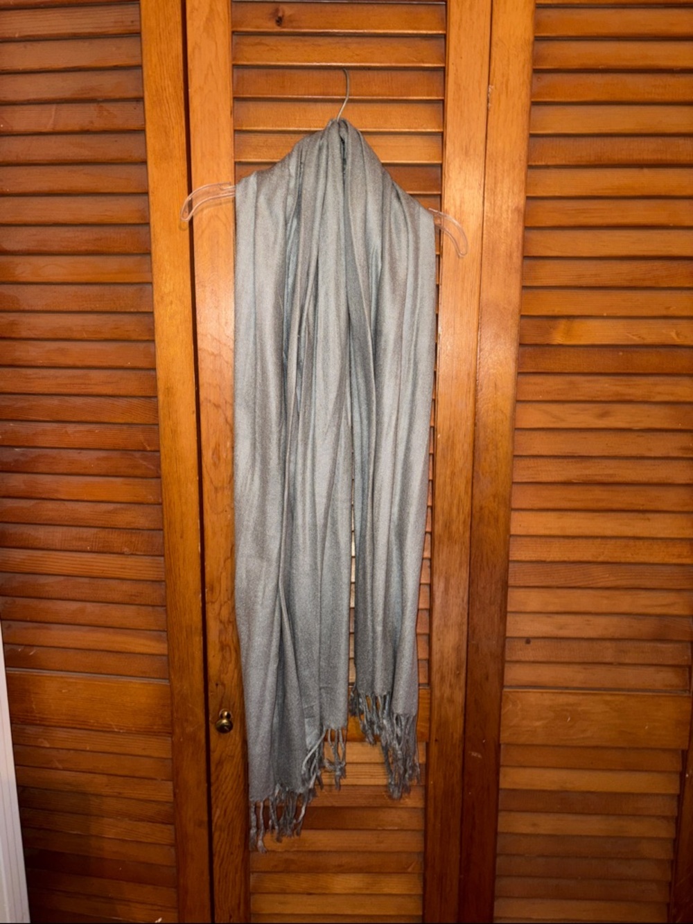 Light Gray Fringe Scarf
